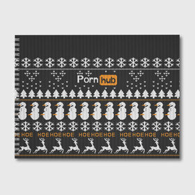 Альбом для рисования с принтом Christmas PornHub в Тюмени, 100% бумага
 | матовая бумага, плотность 200 мг. | Тематика изображения на принте: 