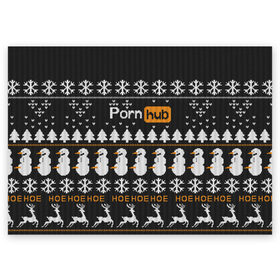 Поздравительная открытка с принтом Christmas PornHub в Тюмени, 100% бумага | плотность бумаги 280 г/м2, матовая, на обратной стороне линовка и место для марки
 | 