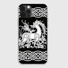Чехол для iPhone 12 Pro Max с принтом Рингерике олень белый 3D в Тюмени, Силикон |  | белый | викинги | вязь | олень | орнамент | рингерике | скандинавский | тату | узор