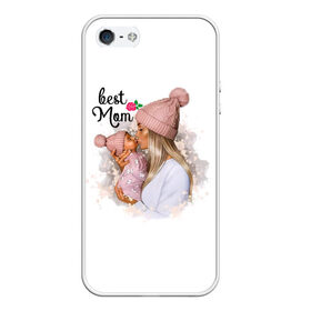 Чехол для iPhone 5/5S матовый с принтом Best Mom в Тюмени, Силикон | Область печати: задняя сторона чехла, без боковых панелей | 2021 | best mom | mom | беременность | доченька | дочка | дочке | лучшая мама | люблю маму | любовь | мама | маме | мамочка | мамочке | мамуле | мамуля | пузожитель | рождение ребенка | самая лучшая мама | семья