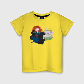 Детская футболка хлопок с принтом Determined в Тюмени, 100% хлопок | круглый вырез горловины, полуприлегающий силуэт, длина до линии бедер | brave | merida | pixar | vdzabma | мерида | пиксар | храбрая | храбрая сердцем