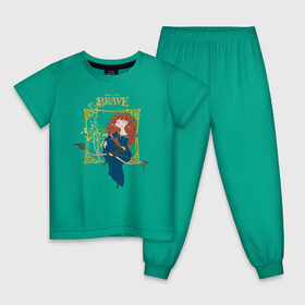 Детская пижама хлопок с принтом Храбрая Сердцем в Тюмени, 100% хлопок |  брюки и футболка прямого кроя, без карманов, на брюках мягкая резинка на поясе и по низу штанин
 | brave | merida | pixar | vdzabma | мерида | пиксар | храбрая | храбрая сердцем