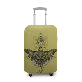 Чехол для чемодана 3D с принтом Скат тату в Тюмени, 86% полиэфир, 14% спандекс | двустороннее нанесение принта, прорези для ручек и колес | глаза | знаки | морские обитатели | око фараона | символы | татуировки | узоры. | электрический скат