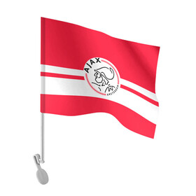 Флаг для автомобиля с принтом AJAX AMSTERDAM в Тюмени, 100% полиэстер | Размер: 30*21 см | ajax | amsterdam | football | holland | red | sport | team | white | амстердам | аякс | гол | голландия | красный | логотип | мяч | нидерланды | полосы | спорт | футбол
