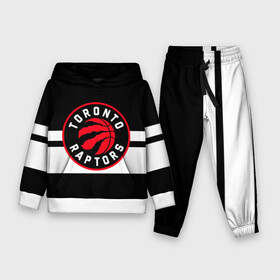 Детский костюм 3D (с толстовкой) с принтом TORONTO RAPTORS в Тюмени,  |  | basketball | canada | logo | nba | raptors | sport | team | toronto | usa | баскетбол | канада | логотип | мяч | нба | полосы | рэпторс | спорт | сша | торонто | черный