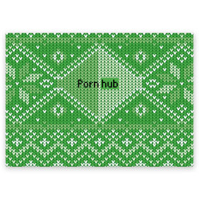 Поздравительная открытка с принтом PornHub в Тюмени, 100% бумага | плотность бумаги 280 г/м2, матовая, на обратной стороне линовка и место для марки
 | Тематика изображения на принте: cool | fashion | green | hype | pattern | rdmerryhab | зеленый | круто | мода | узор | хайп