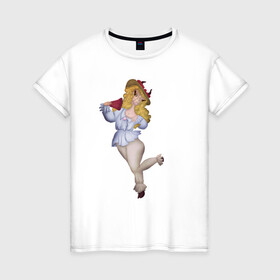 Женская футболка хлопок с принтом Коровушка в Тюмени, 100% хлопок | прямой крой, круглый вырез горловины, длина до линии бедер, слегка спущенное плечо | корова | коровка | коровушка | королевский бутерброд | мультяшка
