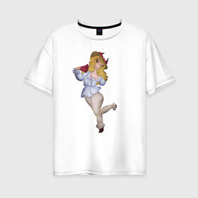 Женская футболка хлопок Oversize с принтом Коровушка в Тюмени, 100% хлопок | свободный крой, круглый ворот, спущенный рукав, длина до линии бедер
 | корова | коровка | коровушка | королевский бутерброд | мультяшка