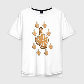 Мужская футболка хлопок Oversize с принтом Пряники в Тюмени, 100% хлопок | свободный крой, круглый ворот, “спинка” длиннее передней части | 