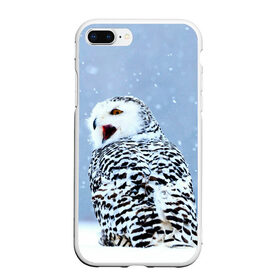 Чехол для iPhone 7Plus/8 Plus матовый с принтом Зимняя птица в Тюмени, Силикон | Область печати: задняя сторона чехла, без боковых панелей | животные | звери | зима | зимний | зимняя | лес | природа | птица | сова
