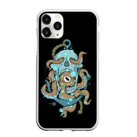 Чехол для iPhone 11 Pro матовый с принтом ЧЕРЕП И ЩУПАЛЬЦА в Тюмени, Силикон |  | Тематика изображения на принте: sea | skull | tantecls | water | вода | глаз | голова | море | морская | океан | осьминог | череп | щупальца | якорь