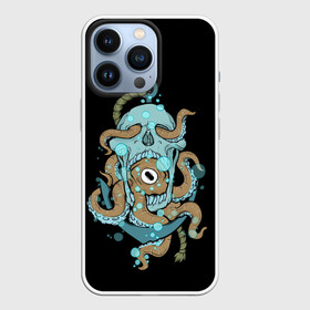 Чехол для iPhone 13 Pro с принтом ЧЕРЕП И ЩУПАЛЬЦА в Тюмени,  |  | sea | skull | tantecls | water | вода | глаз | голова | море | морская | океан | осьминог | череп | щупальца | якорь