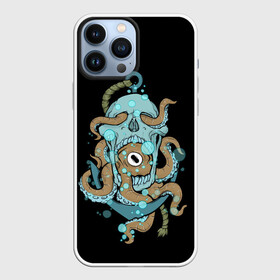 Чехол для iPhone 13 Pro Max с принтом ЧЕРЕП И ЩУПАЛЬЦА в Тюмени,  |  | sea | skull | tantecls | water | вода | глаз | голова | море | морская | океан | осьминог | череп | щупальца | якорь