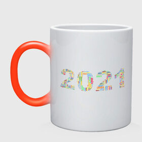 Кружка хамелеон с принтом Новый год 2021 в Тюмени, керамика | меняет цвет при нагревании, емкость 330 мл | 2021 | новый год | праздник