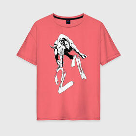 Женская футболка хлопок Oversize с принтом Год быка в Тюмени, 100% хлопок | свободный крой, круглый ворот, спущенный рукав, длина до линии бедер
 | 