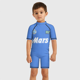 Детский купальный костюм 3D с принтом Диего Марадона Наполи в Тюмени, Полиэстер 85%, Спандекс 15% | застежка на молнии на спине | diego | maradona | maradonna | napoli | бога | диего | марадона | марадонна | наполи | ретро | рука | форма | футбол