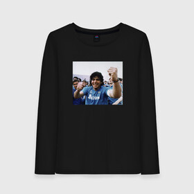 Женский лонгслив хлопок с принтом Diego Maradona в Тюмени, 100% хлопок |  | diego | maradona | maradonna | napoli | бога | диего | марадона | марадонна | наполи | ретро | рука | форма | футбол