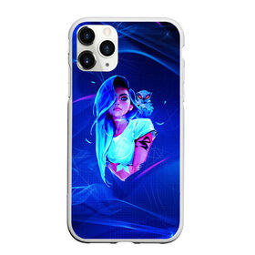 Чехол для iPhone 11 Pro Max матовый с принтом Neon Girl в Тюмени, Силикон |  | art | neon girl | голубые волосы девушки | девушка | неон | светящая девочка | филин