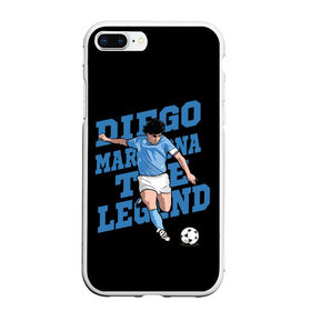 Чехол для iPhone 7Plus/8 Plus матовый с принтом Diego Maradona в Тюмени, Силикон | Область печати: задняя сторона чехла, без боковых панелей | 10 | 1960 | 2020 | argentina | barcelona | diego | football | legend | leo | lionel | maradona | messi | retro | rip | soccer | аргентина | барселона | бога | диего | легенда | лионель | марадона | месси | мяч | ретро | рука | форма | футбол