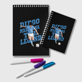 Блокнот с принтом Diego Maradona в Тюмени, 100% бумага | 48 листов, плотность листов — 60 г/м2, плотность картонной обложки — 250 г/м2. Листы скреплены удобной пружинной спиралью. Цвет линий — светло-серый
 | Тематика изображения на принте: 10 | 1960 | 2020 | argentina | barcelona | diego | football | legend | leo | lionel | maradona | messi | retro | rip | soccer | аргентина | барселона | бога | диего | легенда | лионель | марадона | месси | мяч | ретро | рука | форма | футбол
