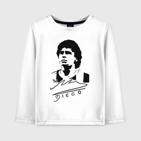 Детский лонгслив хлопок с принтом Diego Maradona в Тюмени, 100% хлопок | круглый вырез горловины, полуприлегающий силуэт, длина до линии бедер | 10 | 1960 | 2020 | argentina | barcelona | diego | football | legend | leo | lionel | maradona | messi | retro | rip | soccer | автограф | аргентина | барселона | бога | диего | легенда | лионель | марадона | месси | мяч | ретро | роспись | р
