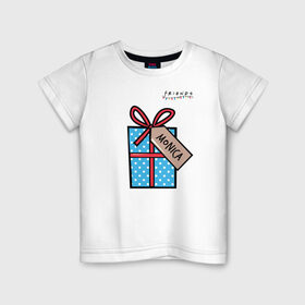 Детская футболка хлопок с принтом Friends. Подарок Monica в Тюмени, 100% хлопок | круглый вырез горловины, полуприлегающий силуэт, длина до линии бедер | christmas | friends | gift | monica | vdkarsve | xmas | друзья | новый год | подарок | сериал
