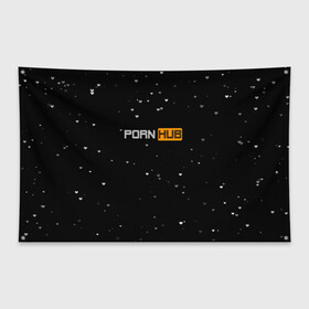 Флаг-баннер с принтом Pornhub в Тюмени, 100% полиэстер | размер 67 х 109 см, плотность ткани — 95 г/м2; по краям флага есть четыре люверса для крепления | black | черный