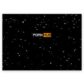 Поздравительная открытка с принтом Pornhub в Тюмени, 100% бумага | плотность бумаги 280 г/м2, матовая, на обратной стороне линовка и место для марки
 | black | черный
