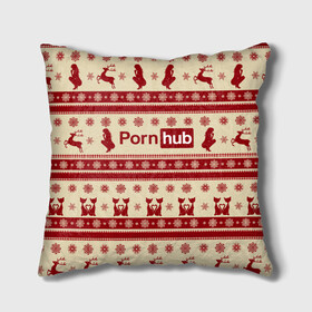 Подушка 3D с принтом Pornhub(Новый год) в Тюмени, наволочка – 100% полиэстер, наполнитель – холлофайбер (легкий наполнитель, не вызывает аллергию). | состоит из подушки и наволочки. Наволочка на молнии, легко снимается для стирки | год | новый | рождественскую коллекцию