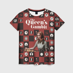 Женская футболка 3D с принтом Ход королевы / The Que в Тюмени, 100% полиэфир ( синтетическое хлопкоподобное полотно) | прямой крой, круглый вырез горловины, длина до линии бедер | gambit | the queens 