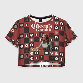 Женская футболка Crop-top 3D с принтом Ход королевы / The Que в Тюмени, 100% полиэстер | круглая горловина, длина футболки до линии талии, рукава с отворотами | gambit | the queens 