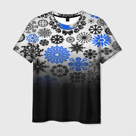 Мужская футболка 3D с принтом Winter Snow в Тюмени, 100% полиэфир | прямой крой, круглый вырез горловины, длина до линии бедер | christmas зима | new year | winter | новогодний | новый год | рождество | текстура | украшение