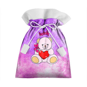 Подарочный 3D мешок с принтом Lovely bear в Тюмени, 100% полиэстер | Размер: 29*39 см | bear | love is | teddy | богиня | валентина | влюбленный | девушке | дочь | жена | игрушка | лучшая | любимая | люблю | мама | марта | медведь | медведь с сердцем | медвежата | мишка тедди | плюшевые | подарок