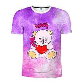 Мужская футболка 3D спортивная с принтом Lovely bear в Тюмени, 100% полиэстер с улучшенными характеристиками | приталенный силуэт, круглая горловина, широкие плечи, сужается к линии бедра | bear | love is | teddy | богиня | валентина | влюбленный | девушке | дочь | жена | игрушка | лучшая | любимая | люблю | мама | марта | медведь | медведь с сердцем | медвежата | мишка тедди | плюшевые | подарок