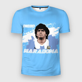 Мужская футболка 3D спортивная с принтом Диего Марадона в Тюмени, 100% полиэстер с улучшенными характеристиками | приталенный силуэт, круглая горловина, широкие плечи, сужается к линии бедра | diego | diego armando maradona | maradona | аргентина | диего | король | легенда | марадона | нападающий | полузащитник | футбол | футболист