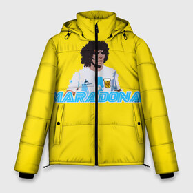 Мужская зимняя куртка 3D с принтом Диего Марадона в Тюмени, верх — 100% полиэстер; подкладка — 100% полиэстер; утеплитель — 100% полиэстер | длина ниже бедра, свободный силуэт Оверсайз. Есть воротник-стойка, отстегивающийся капюшон и ветрозащитная планка. 

Боковые карманы с листочкой на кнопках и внутренний карман на молнии. | Тематика изображения на принте: diego | diego armando maradona | maradona | аргентина | диего | король | легенда | марадона | нападающий | полузащитник | футбол | футболист