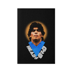 Обложка для паспорта матовая кожа с принтом Diego Maradona в Тюмени, натуральная матовая кожа | размер 19,3 х 13,7 см; прозрачные пластиковые крепления | diego | diego armando maradona | legend | maradona | аргентина | диего | король | легенда | марадона | нападающий | полузащитник | футбол | футболист