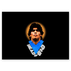 Поздравительная открытка с принтом Diego Maradona в Тюмени, 100% бумага | плотность бумаги 280 г/м2, матовая, на обратной стороне линовка и место для марки
 | diego | diego armando maradona | legend | maradona | аргентина | диего | король | легенда | марадона | нападающий | полузащитник | футбол | футболист
