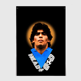 Постер с принтом Diego Maradona в Тюмени, 100% бумага
 | бумага, плотность 150 мг. Матовая, но за счет высокого коэффициента гладкости имеет небольшой блеск и дает на свету блики, но в отличии от глянцевой бумаги не покрыта лаком | diego | diego armando maradona | legend | maradona | аргентина | диего | король | легенда | марадона | нападающий | полузащитник | футбол | футболист