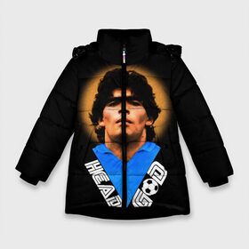 Зимняя куртка для девочек 3D с принтом Diego Maradona в Тюмени, ткань верха — 100% полиэстер; подклад — 100% полиэстер, утеплитель — 100% полиэстер. | длина ниже бедра, удлиненная спинка, воротник стойка и отстегивающийся капюшон. Есть боковые карманы с листочкой на кнопках, утяжки по низу изделия и внутренний карман на молнии. 

Предусмотрены светоотражающий принт на спинке, радужный светоотражающий элемент на пуллере молнии и на резинке для утяжки. | diego | diego armando maradona | legend | maradona | аргентина | диего | король | легенда | марадона | нападающий | полузащитник | футбол | футболист