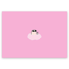 Поздравительная открытка с принтом мем в Тюмени, 100% бумага | плотность бумаги 280 г/м2, матовая, на обратной стороне линовка и место для марки
 | мем | облако | смешной человек