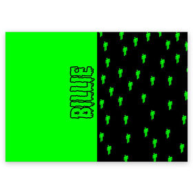 Поздравительная открытка с принтом Billie Eilish в Тюмени, 100% бумага | плотность бумаги 280 г/м2, матовая, на обратной стороне линовка и место для марки
 | 2021 | billi | billi eilish | eilish | music | айлиш | били | билли | билли эйлиш | зеленый человечек | музыка | новогодняя | рок | с новым годом | эйлиш