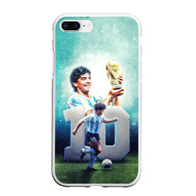 Чехол для iPhone 7Plus/8 Plus матовый с принтом 10 number в Тюмени, Силикон | Область печати: задняя сторона чехла, без боковых панелей | 10 номер | diego | football | maradona | maradonna | арегнтина | бога | диего | марадона | марадонна | ретро | рука | сборная аргентины | футбол | футболист