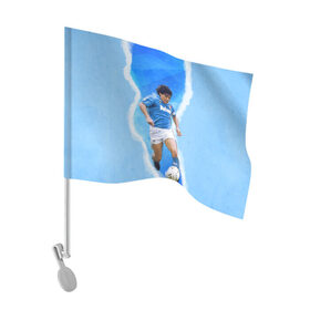 Флаг для автомобиля с принтом Диего Армандо в Тюмени, 100% полиэстер | Размер: 30*21 см | 10 номер | diego | football | maradona | maradonna | арегнтина | бога | диего | марадона | марадонна | ретро | рука | сборная аргентины | футбол | футболист