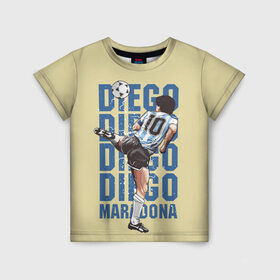 Детская футболка 3D с принтом Diego Diego в Тюмени, 100% гипоаллергенный полиэфир | прямой крой, круглый вырез горловины, длина до линии бедер, чуть спущенное плечо, ткань немного тянется | 10 номер | diego | football | maradona | maradonna | арегнтина | бога | диего | марадона | марадонна | ретро | рука | сборная аргентины | футбол | футболист