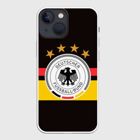 Чехол для iPhone 13 mini с принтом СБОРНАЯ ГЕРМАНИИ в Тюмени,  |  | flag | football | germany | logo | sport | team | германия | логотип | сборная | спорт | флаг | футбол