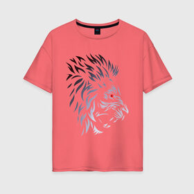 Женская футболка хлопок Oversize с принтом знак зодиака Лев в Тюмени, 100% хлопок | свободный крой, круглый ворот, спущенный рукав, длина до линии бедер
 | градиент | знаки | зодиака | лев
