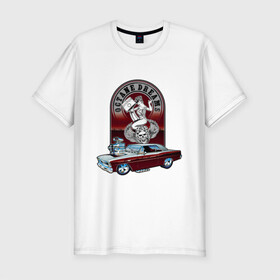 Мужская футболка хлопок Slim с принтом CHEVY NOVA в Тюмени, 92% хлопок, 8% лайкра | приталенный силуэт, круглый вырез ворота, длина до линии бедра, короткий рукав | avto | custom car | muscle car | nova | машина | скорость