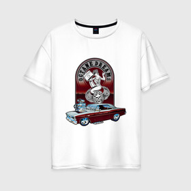 Женская футболка хлопок Oversize с принтом CHEVY NOVA в Тюмени, 100% хлопок | свободный крой, круглый ворот, спущенный рукав, длина до линии бедер
 | avto | custom car | muscle car | nova | машина | скорость