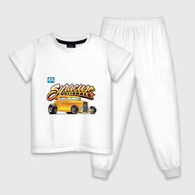 Детская пижама хлопок с принтом hot rod в Тюмени, 100% хлопок |  брюки и футболка прямого кроя, без карманов, на брюках мягкая резинка на поясе и по низу штанин
 | avto | custom car | muscle car | машина | скорость